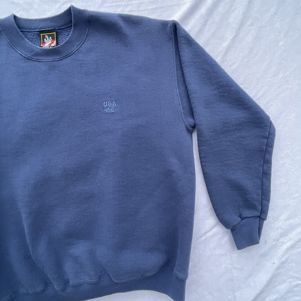 Vintage 90s Navy Blue USA Olympics JCP Navy Crewneck Sweatshirt Size Large - Picture 6 of 16
